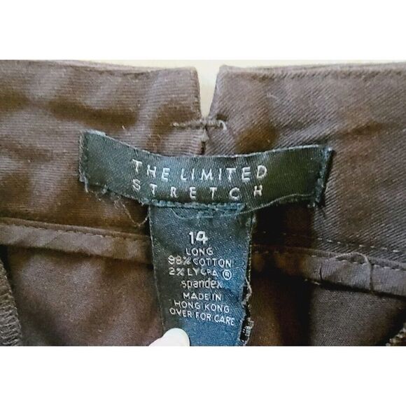The‎ Limited 14 Slacks Pants Khaki Style Chocolate Brown Large Hong Kong Stretch - Picture 5 of 6